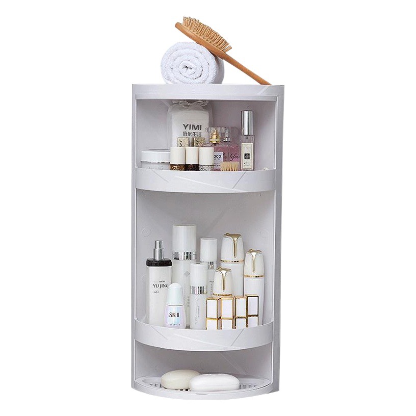 Bathroom Rotating Rack Multi-layer Bathroom Corner Wall-mounted Storage Box Punch-free Finishing Bath Storage Rack