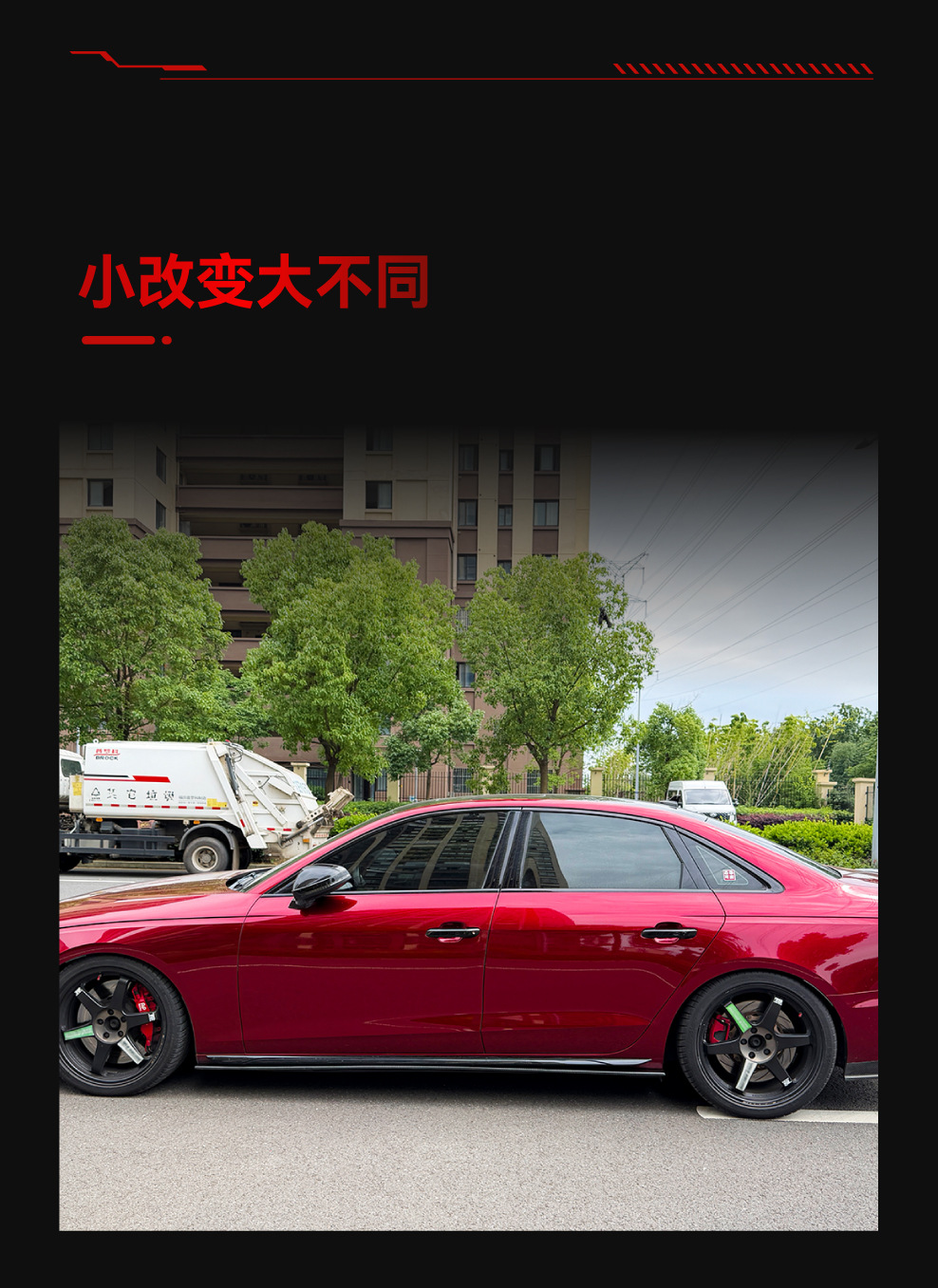 Applicable to 2017-2024 Audi A4 S4 B9 Sport Version Standard Axle-Specific Side Skirts and Spoiler Kits for Cross-Border Modification