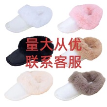洞洞鞋棉套毛绒内胆毛鞋套加绒高密羊毛秋冬季保暖短毛绒内衬袜套