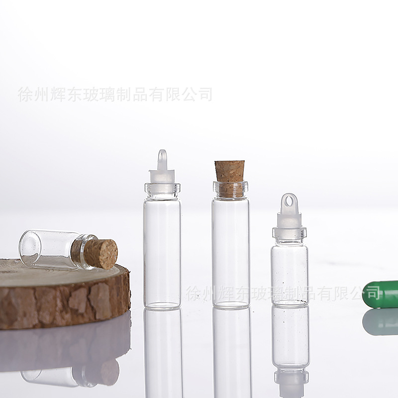 Botella de tubo de tapón de madera de pequeña capacidad 1ml 2ml botella de reactivo de alto borosilicato botella de vidrio botella de polvo de oro botella de cordyceps desear blanqueado image 5
