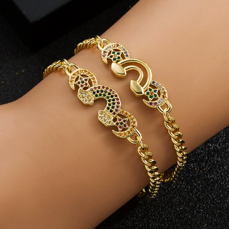 Модный радужный дизайн медная циркония в стиле хип-хоп, bracelet, аксессуар, европейский стиль, микро инкрустация