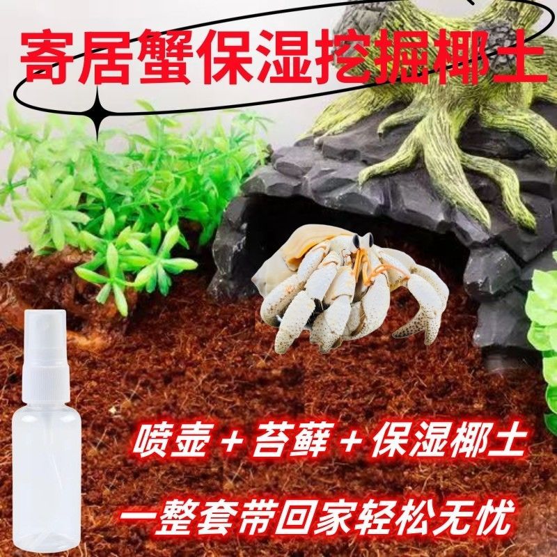 寄居蟹椰土垫料无菌免泡椰土椰糠小颗粒不易粘身爬宠垫材蜕皮椰土