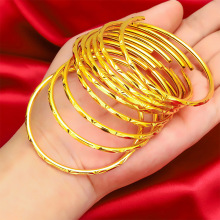 越南沙金女菱形手镯女士空心开口手镯首饰女款时尚首饰批发