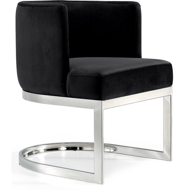 Silla de comedor de terciopelo exportada silla de comedor de lujo ligera silla de respaldo de acero inoxidable silla de mesa de comedor moderna