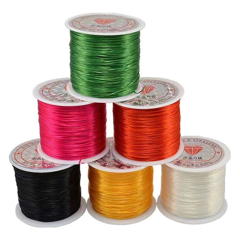 Эластичная нить для нанизывания бусин, плоская износостойкая эластичная нить, разноцветная нить для создания украшений, нить для рукоделия с кристаллами