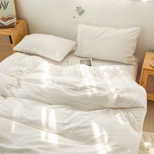 工厂直供酒店专用被罩白色水洗棉被套日式简约床单单件床笠宾馆用