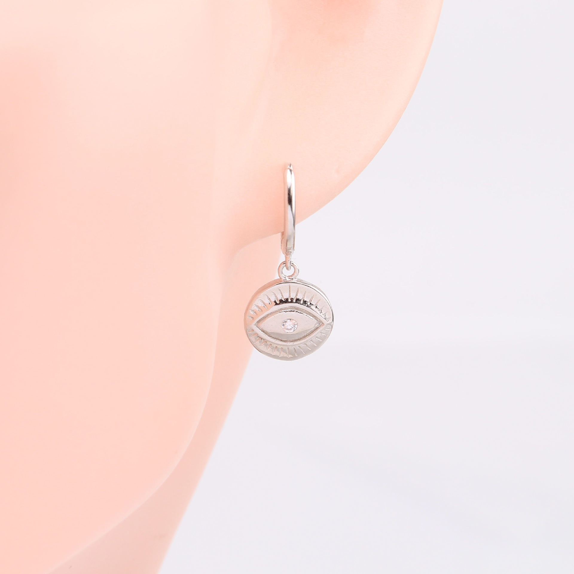 Drop Earrings Classification 1 Pair Quantity 1 Pair 925 Sterling Silver Zircon Devil'S Eye Drop Earrings
