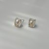 Brand design organic earrings from pearl, necklace, accessory, silver 925 sample, trend of season, simple and elegant design