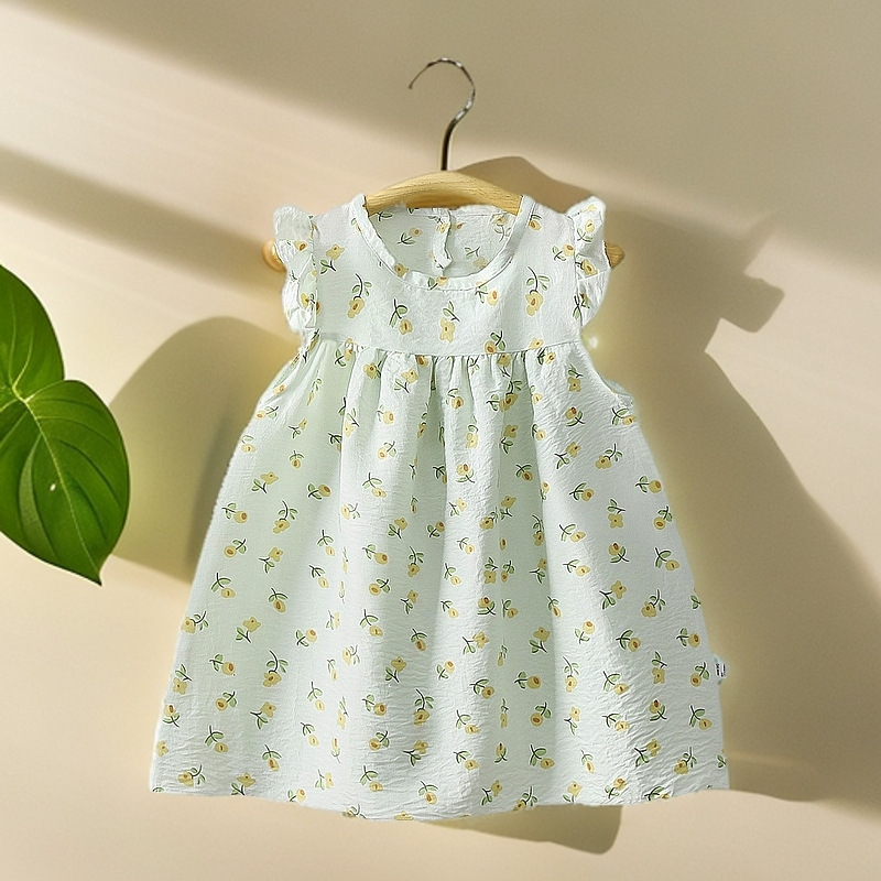 Vestido de verano para niñas niñas falda de princesa de flores de hadas de verano falda de cinturón