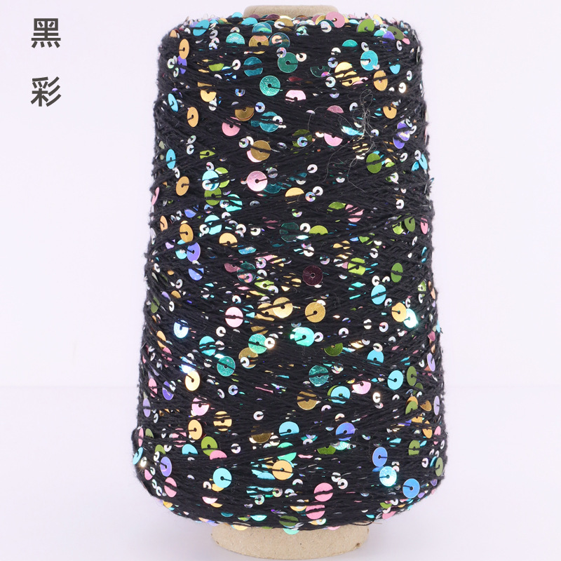 Silk Yue / mano DIY hilo de algodón multicolor brillante 3mm + 6mm sequilla 250 gramos de hilo de aguja de ganchillo