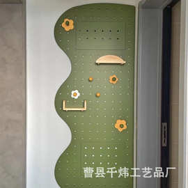 洞洞板实木洞洞板置物架厨房收纳架木质墙壁装饰异型展示架货架