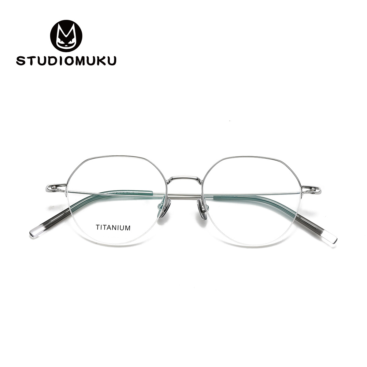 Gafas frescas de madera STUDIOMUKU, atmósfera exquisita, gafas poligonales, montura de gafas de clase social retro