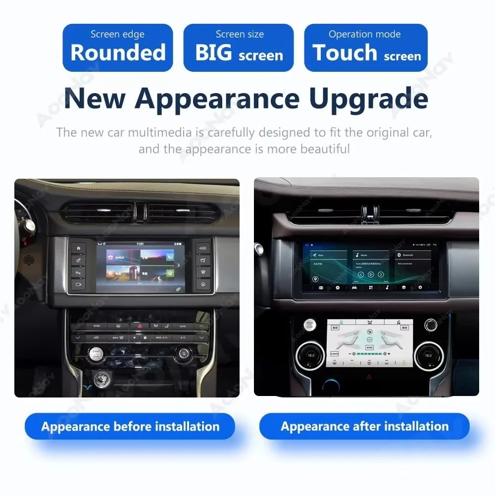 10.25 Car Radio Suitable for Jaguar Xf Xfl 2016-2019 Modified Large-Screen Carplay Navigation System