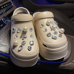 Glossy Fragrance 2024 New Holeshoe Accessory Flowered Shoe Face Decoration Retro Casual Set DIY Shoe Clips