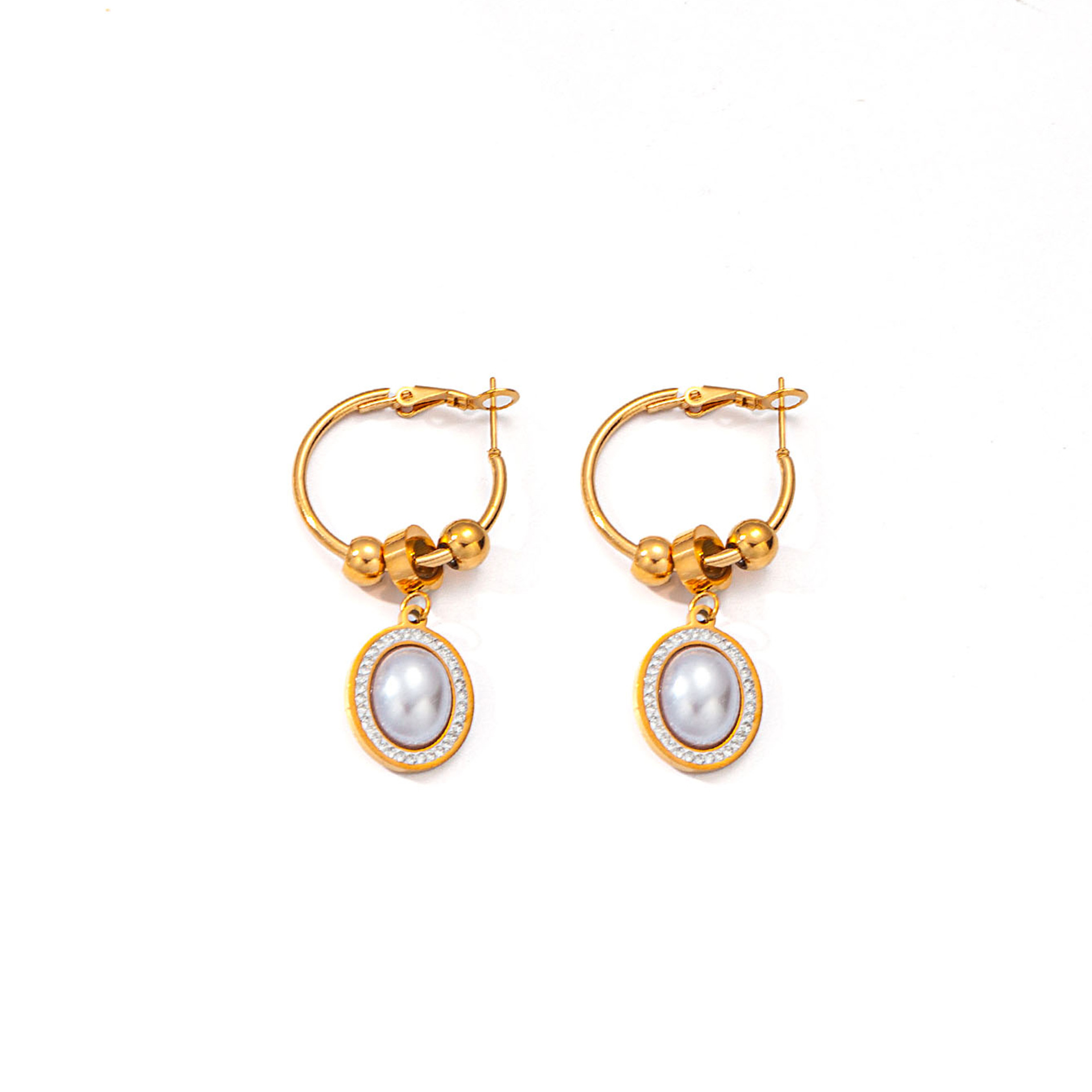 13g Weight 0.03µm Gold Plating Thickness Electroplated Gold Plating Process 201 Stainless Steel Ear Needle Material Golden Plated Plating Material Artificial Pearls Inlay Material Earrings Classification 1 Pair Quantity Casual Occasion 201 Stainless Steel Material Heart Shape Pattern Women's Gender Elegant, Lady Style Plating Craft 1 Pair Elegant Lady Heart Shape Plating Titanium Steel Earrings 14