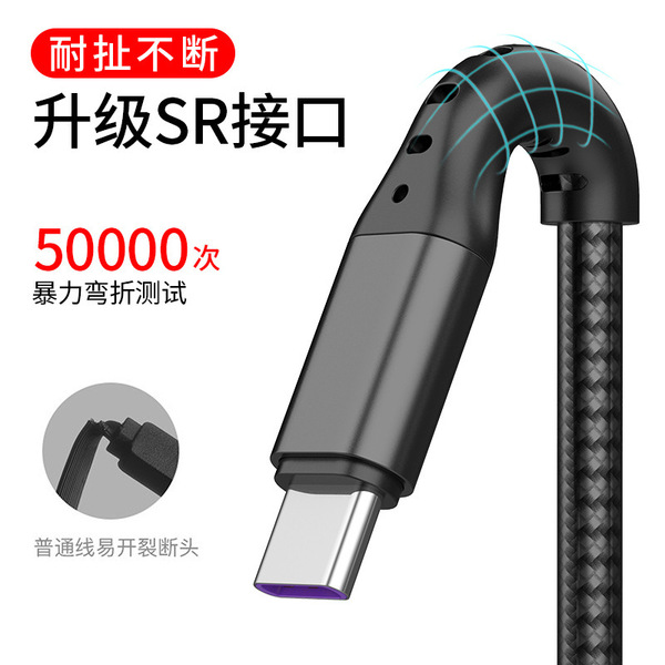 Fishnet braided one-to-three data cable suitable for Apple type-c…