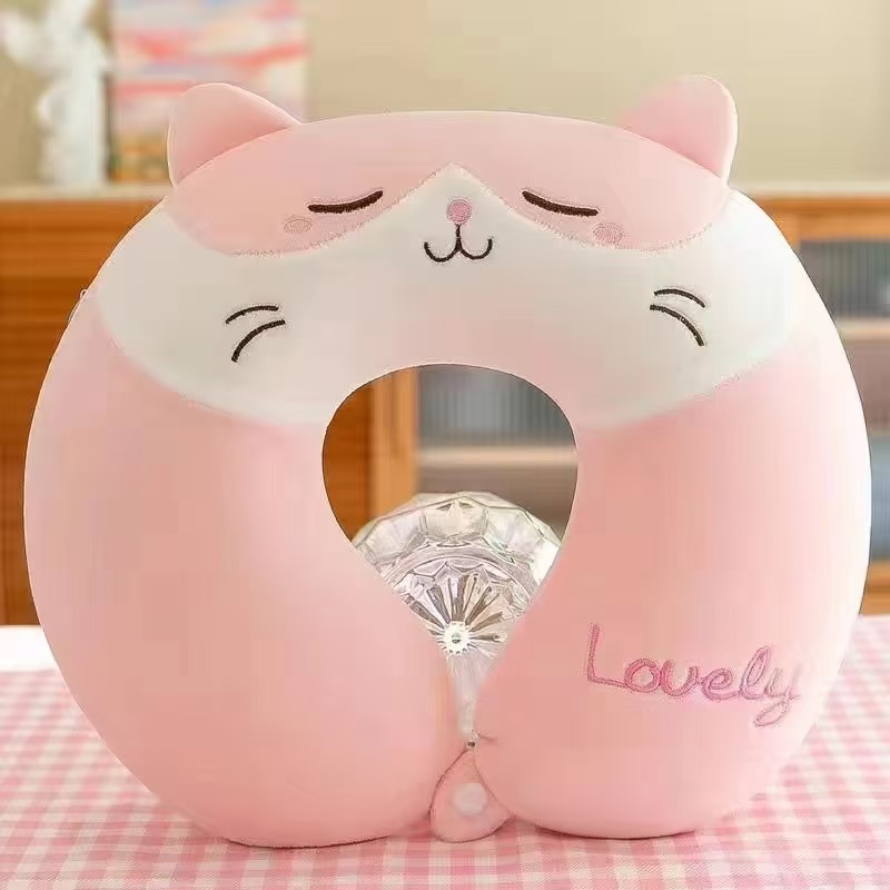 Cartoon U almohada almohada de cuello almohada de columna cervical almohada de avión siesta memoria almohada de cuello almohada de algodón fabricante de regalos portátiles comercio exterior