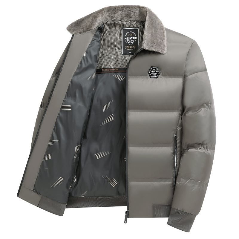Men's Cotton-padded Clothes, Cotton-padded Clothes, Warm Men's Clothing, Loose Lapel Collar, Fur Collar Jacket._viptrois.com