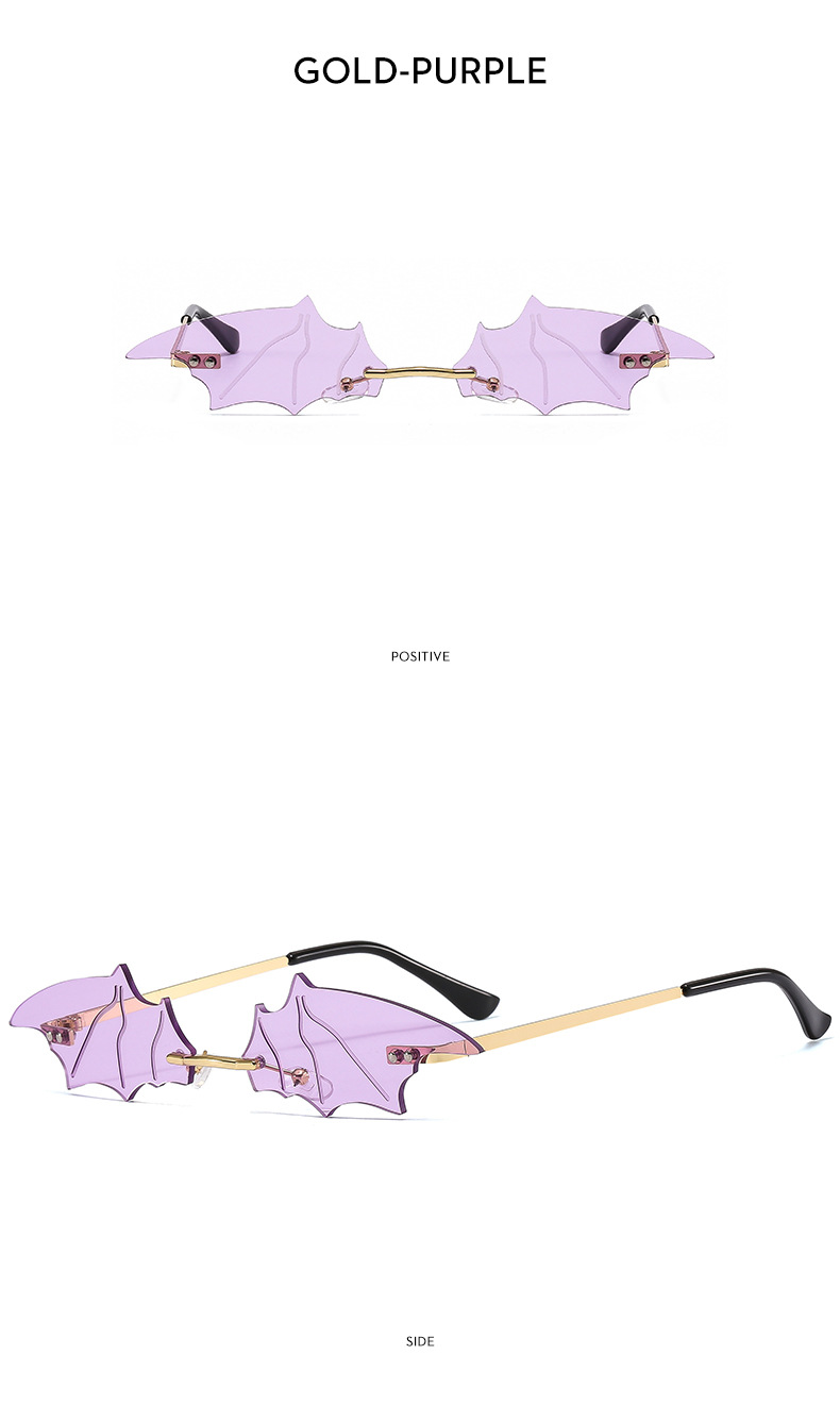 Nouvelles lunettes de soleil chauve-souris sans cadre européennes et américaines, lunettes de soleil photo de fête amusantes et colorées, lunettes de soleil tendance transfrontalières_voghion.com