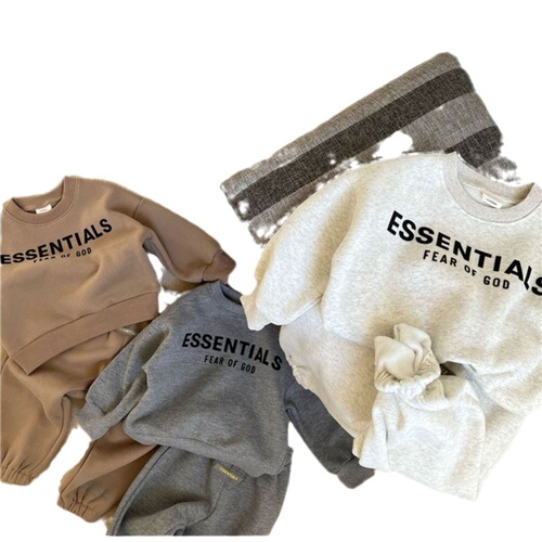 Boys' fleece suit autumn and winter  new boys' thickened tops and pants children's style sweatshirt two-piece set