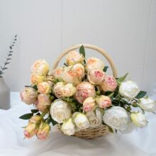 仿真花焦边仿真玫瑰束婚庆婚房布置ins湿感家居装饰花墙创意