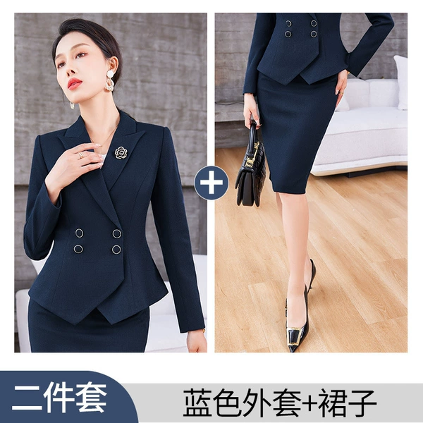 Type A blue suit + skirt