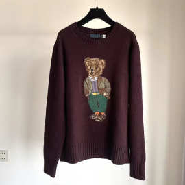 嘉艺stire   RL2024年秋冬新款安可拉红小熊刺绣羊绒针织衫毛衣女
