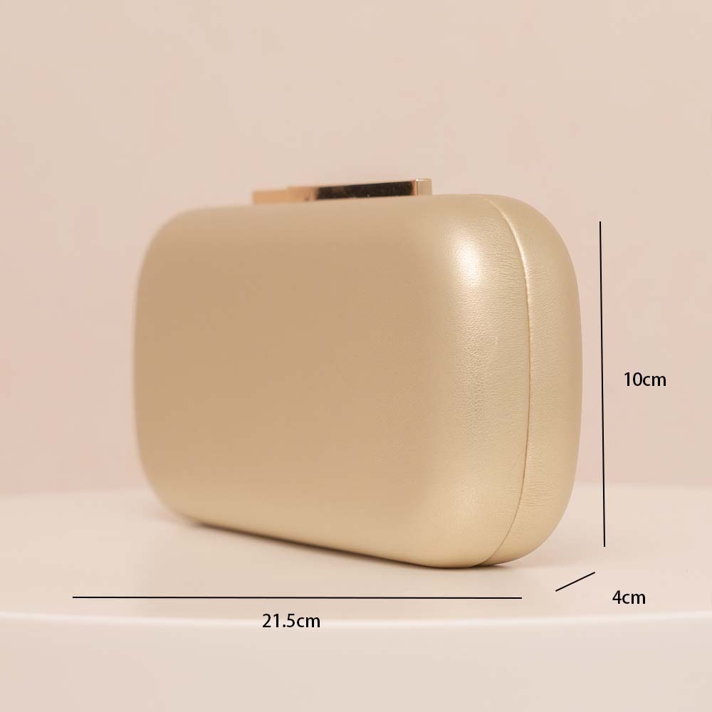 Borsa a tracolla di lusso con tracolla a catena in PU color oro - Elegante pochette quadrata per feste serali, abbigliamento quotidiano e stile celebrità_voghion.com