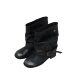 2025 New Western-style Cowboy Boots Women's Pleated Heap Mid-length Boots Retro Color Coarse Heel Trousers Knights Boots Women