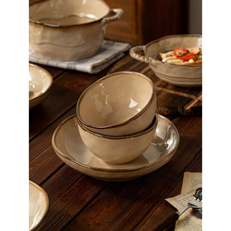 Japanese-style kiln-fired rice bowl, home use 2026 new model ceramic bowl, high-end salad bowl, restaurant wholesale bowls and plates Japanese-style kiln-fired rice bowl, home use 2026 new model ceramic bowl, high-end salad bowl, restaurant wholesale bowls and plates