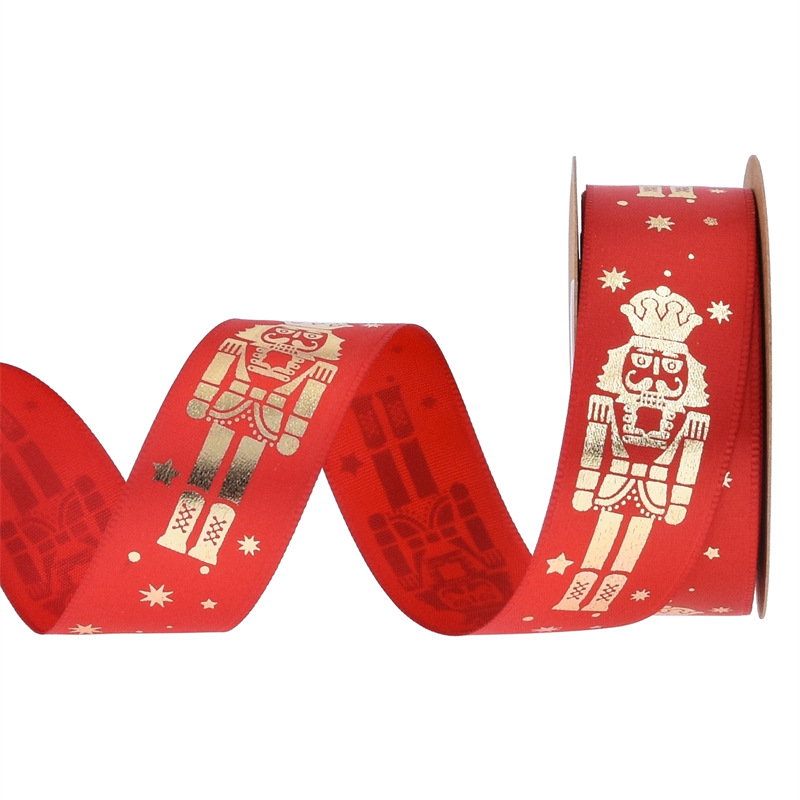 Nuevos productos Amazon Walnutman cintas estampadas letras de seda de árbol de Navidad caja de regalo de Navidad embalaje cinta forjada pequeño rollo