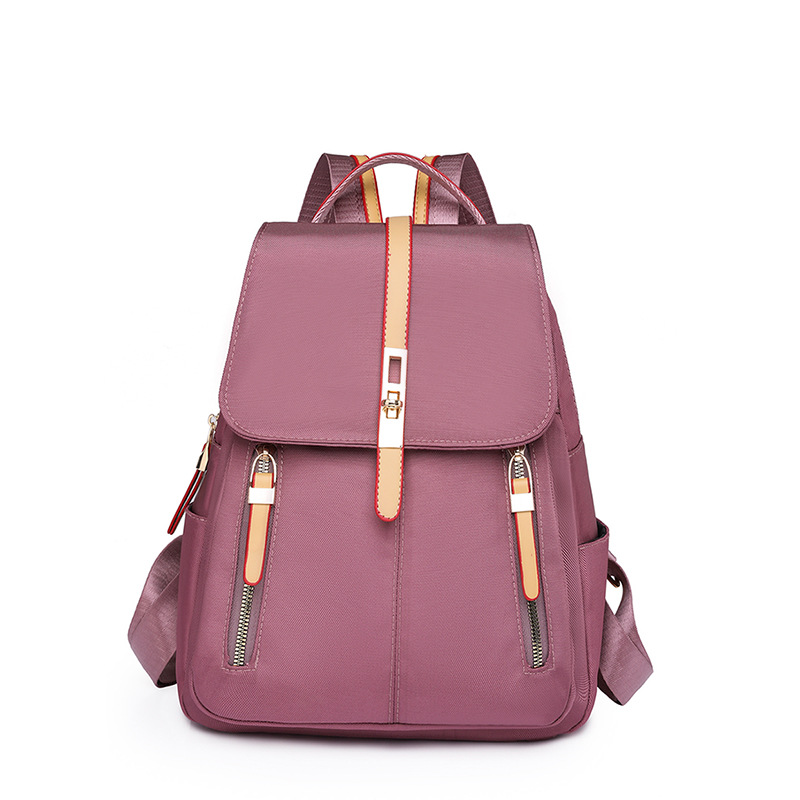 2024 nueva mochila de nailon para mujer, moda europea y americana, color de contraste de gran capacidad, mochila de viaje ligera al aire libre, mochila escolar