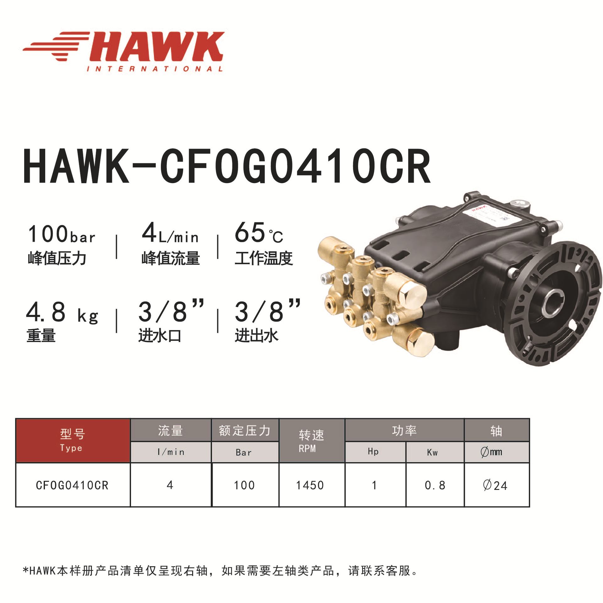 HAWK Italia bomba de alta presión de grado industrial autorizada limpiadora de alta presión