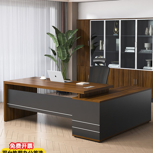 Office Desk Boss Desk Simple Modern Office Desk with Side Cabinet Manager Supervisor Desk and Chair Combination Office Home&