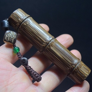 Golden Bamboo Solid Bamboo Handheld Piece of Bamboo Handheld Piece of Bamboo Bamboo Section Men's Carry-on Play with Clay and Wren Play with Polygonatum odoratum X20