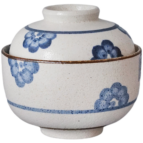 Nishida Mu Yu Yi Nian Ball-shaped Small Stew Cup Bird's Nest Dessert Bowl Buddha Jumps Over the Wall Stew Cup Japanese-style Ceramic Small Bowl with Cover