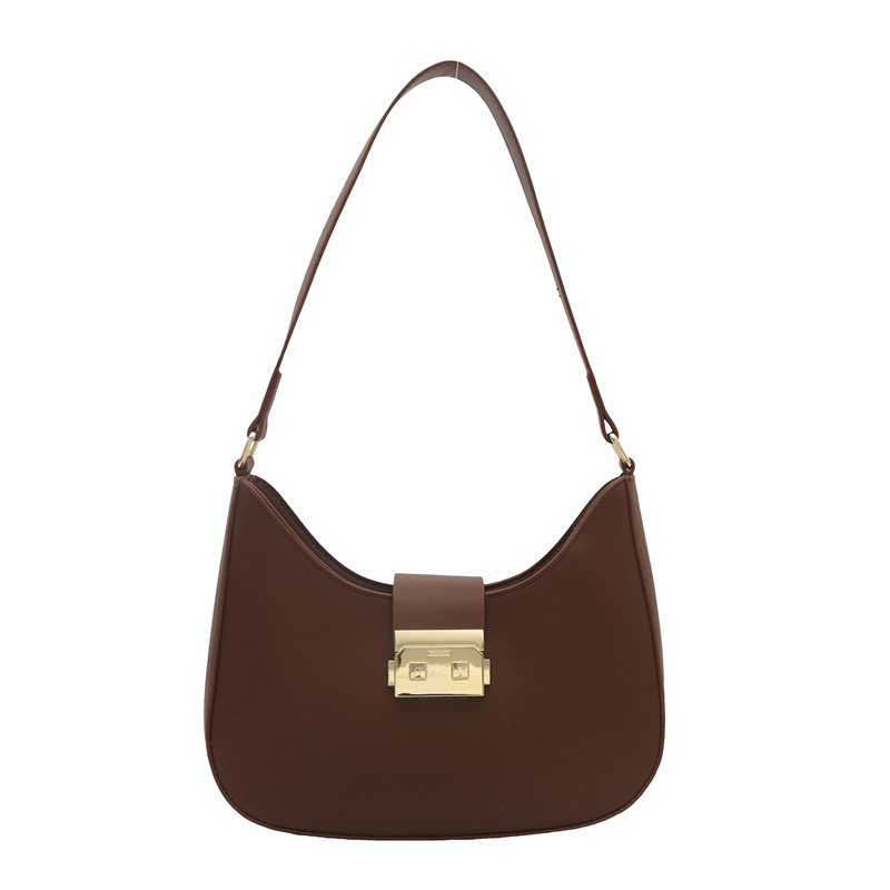 Tendencia de invierno 2024 nueva moda simple bolso de brazo de color sólido bolso de mujer texturas casuales bolso de hombro