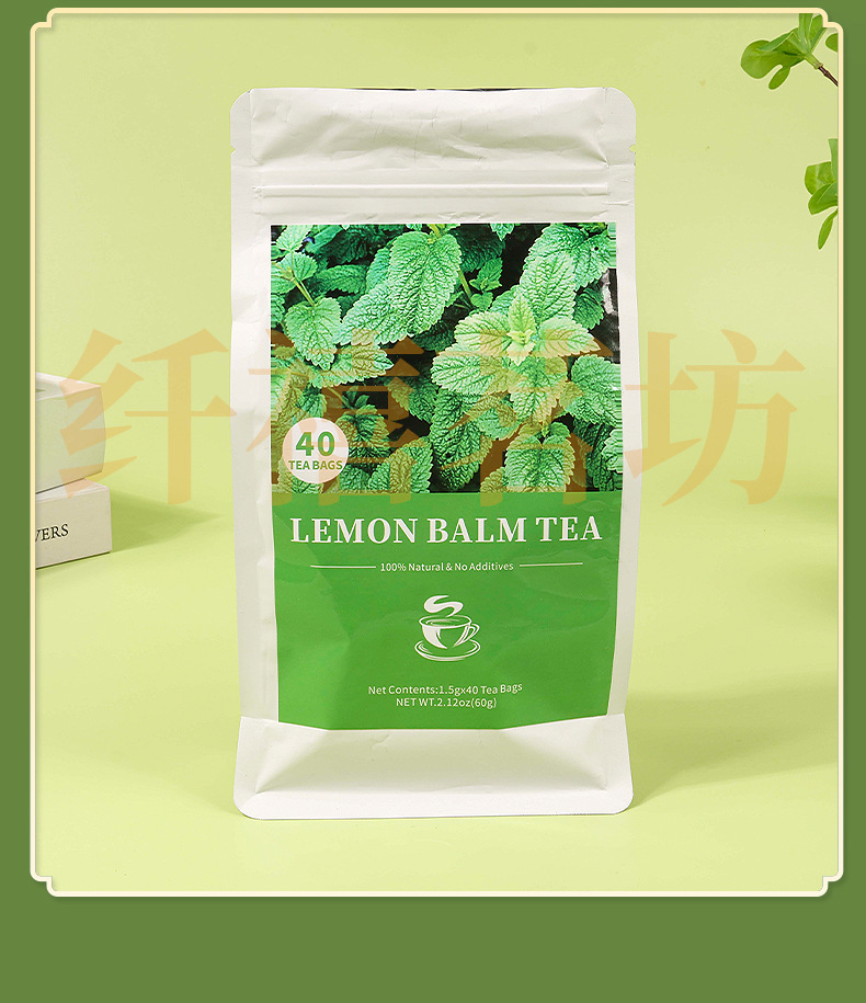 Lemon Balm Tea Ning Meng Xiang Feng Cao 40 Teabags 1.5g Each Caffeine Free Herbal Infusion in use