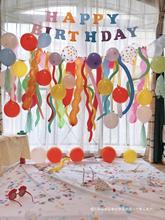 韩国ins风网红彩色长条气球背景墙儿童生日派对装饰蛋糕帽子道具