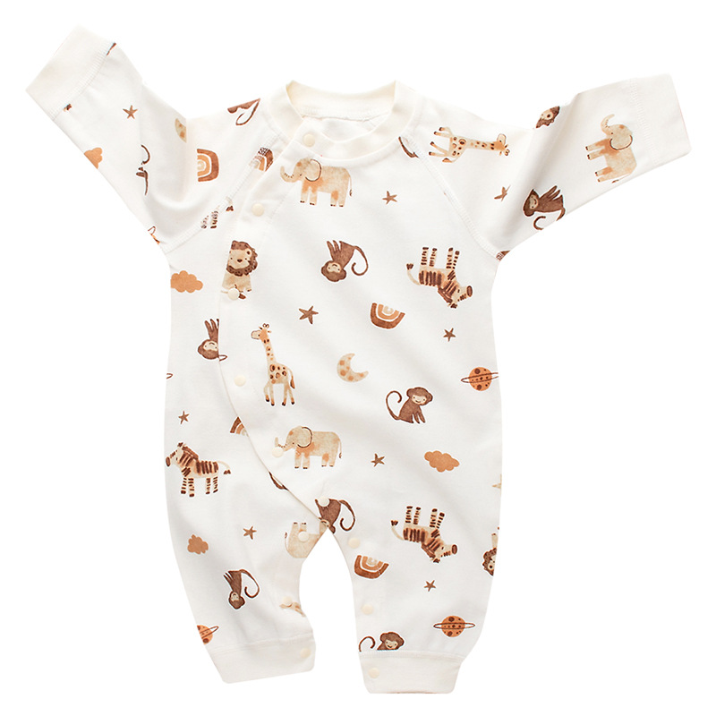 Primavera y verano nuevo bebé algodón otoño e invierno mameluco deshuesado de manga larga mono traje de principios de otoño traje de escalada para recién nacidos