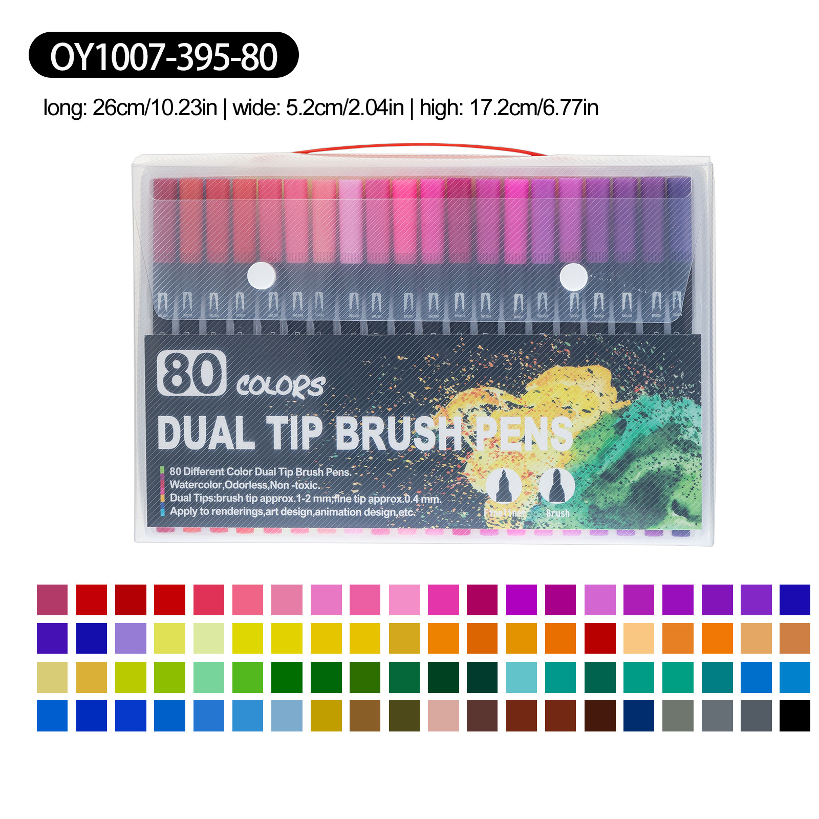 Marcadores lavables de doble punta para niños, con caja de PVC, colores vivos, ideales para pintura artística sin ensuciar las manos