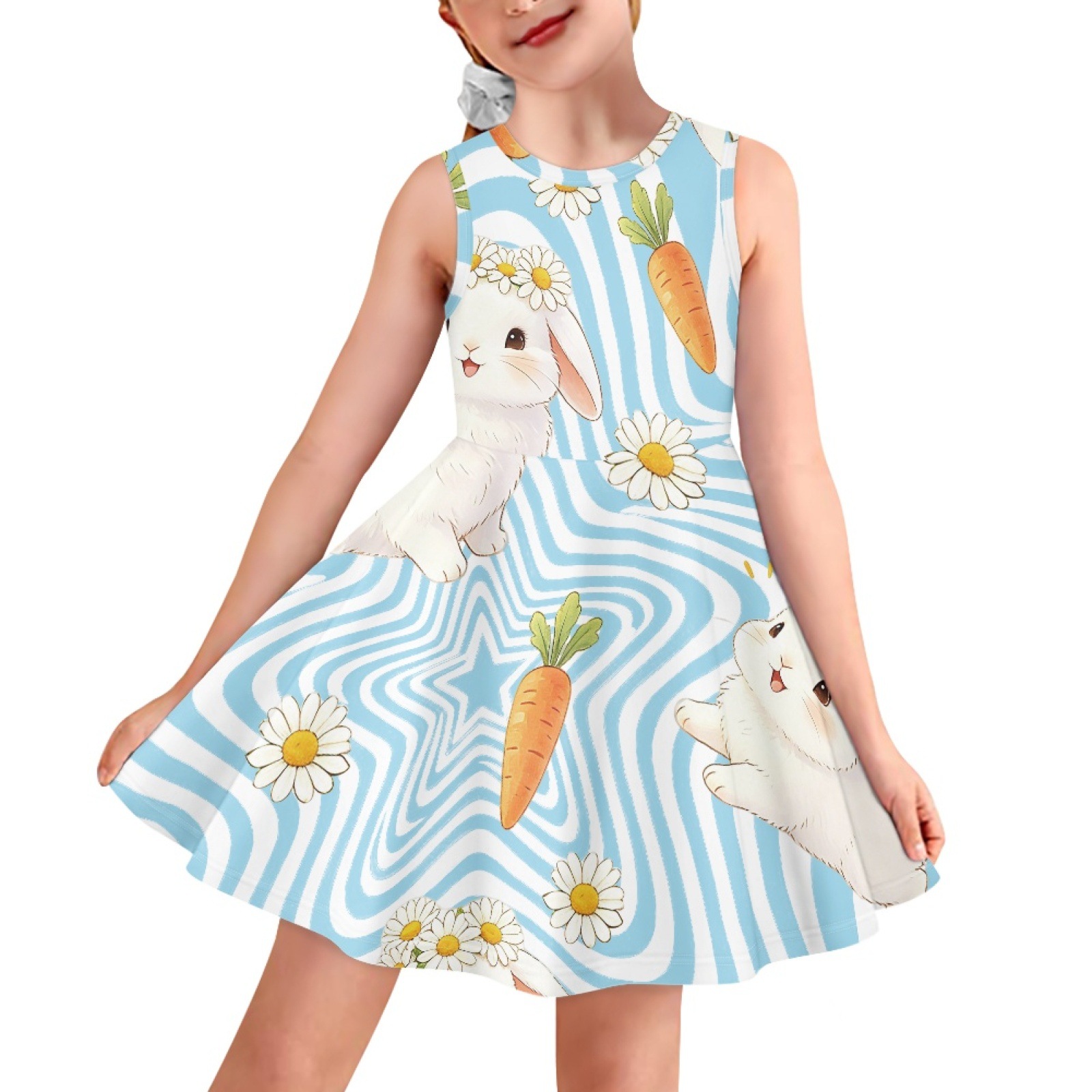 A Custom-Made Vintage Sleeveless Dress for Girls with a Doll Collar, Suitable for Young Girls and Children's Clothing
