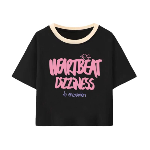 Short elastic cotton short sleeve T-shirt