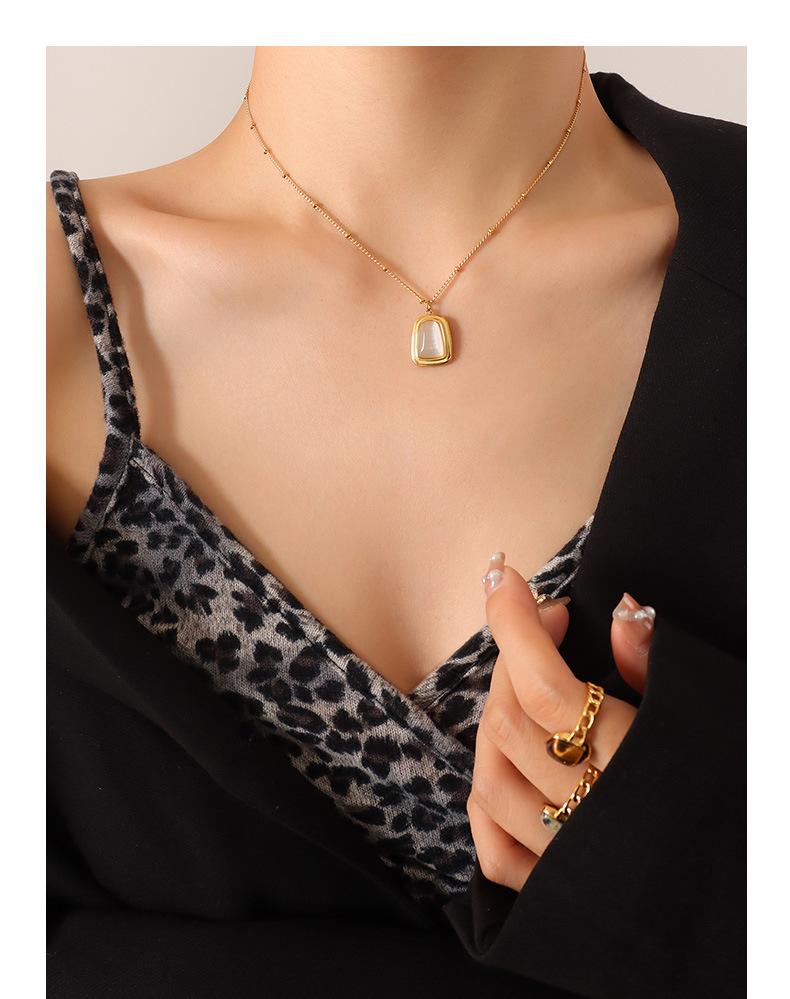 Summer Ins Fashion Opal Pendant Necklace Earrings Womenu0027s Jewelry Set