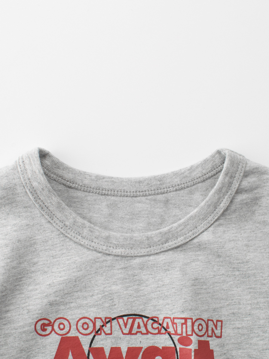 27kids ropa infantil de verano para niños 2025 nuevo estilo estilo occidental camiseta de manga corta ropa de dibujos animados para bebés suministro transfronterizo