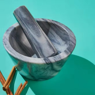Manufacturer Customized Natural Marble Garlic Pestle Coffee Bean Grinder Handheld Garlic Press Mortar Pestle Garlic Masher