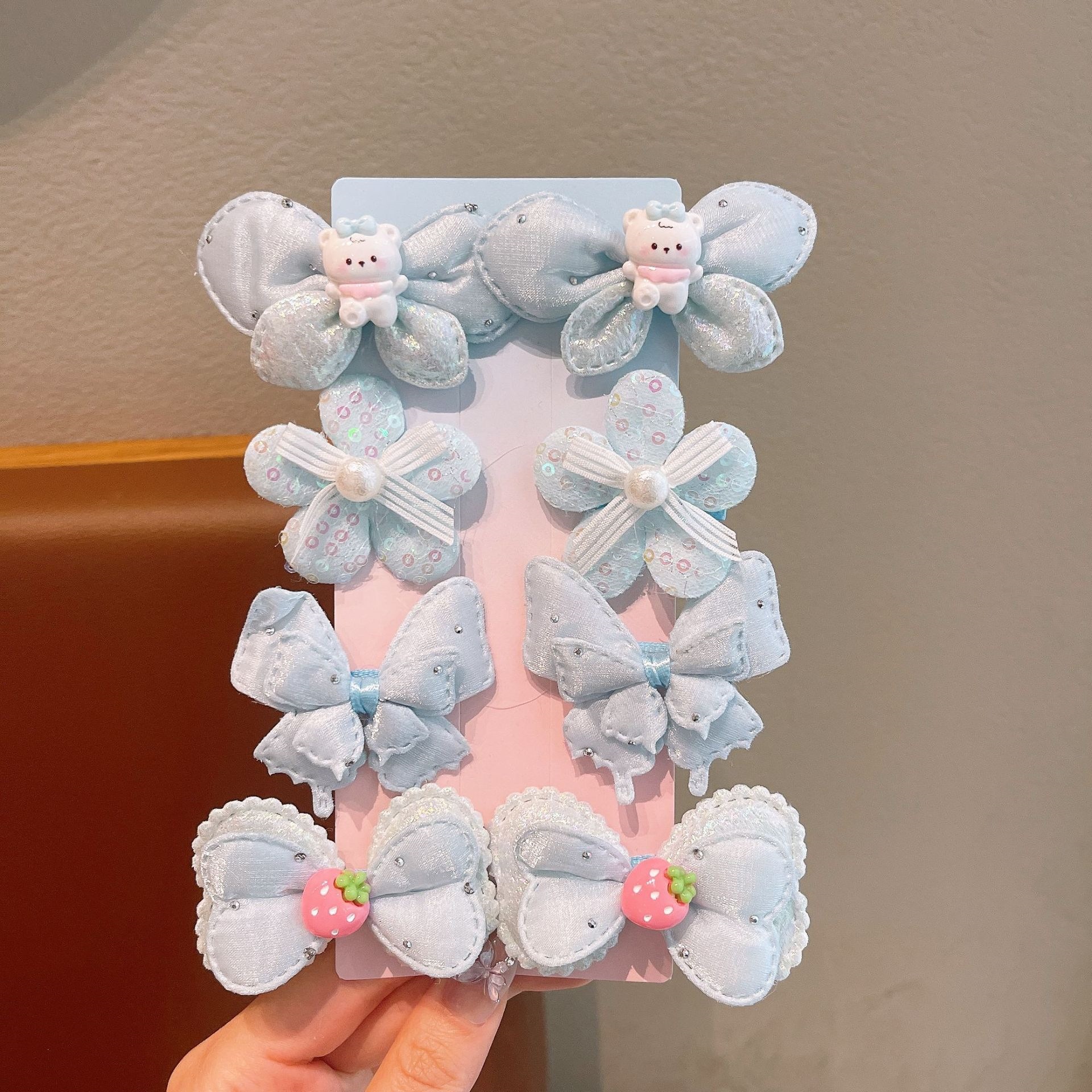 Niños arco iris color gradiente arco clip para el cabello simple atmósfera pequeña clip superior detrás del cerebro clip para el cabello de niños