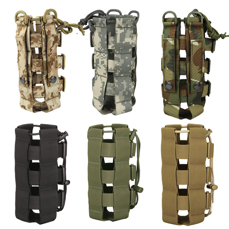 Outdoor Tactical Kettle Pouch Molle System Water Bottle Bag Cycling Sports Multifunctional Portable Kettle Protective Cover