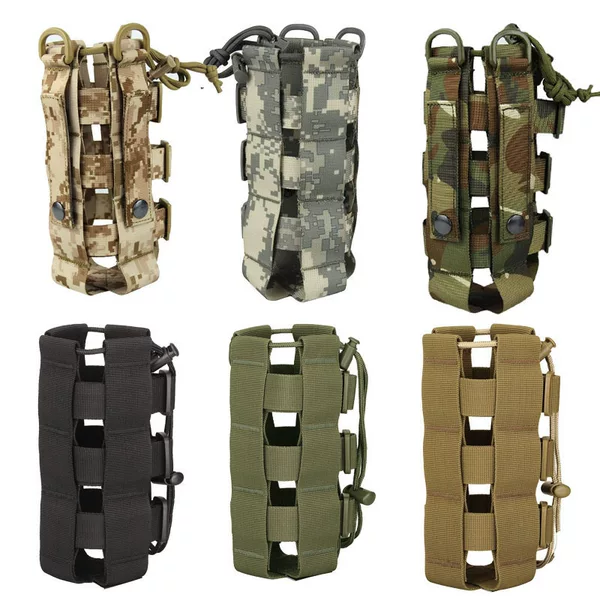Outdoor Tactical Kettle Pouch Molle System Water Bottle Bag Cycling Sports Multifunctional Portable Kettle Protective Cover