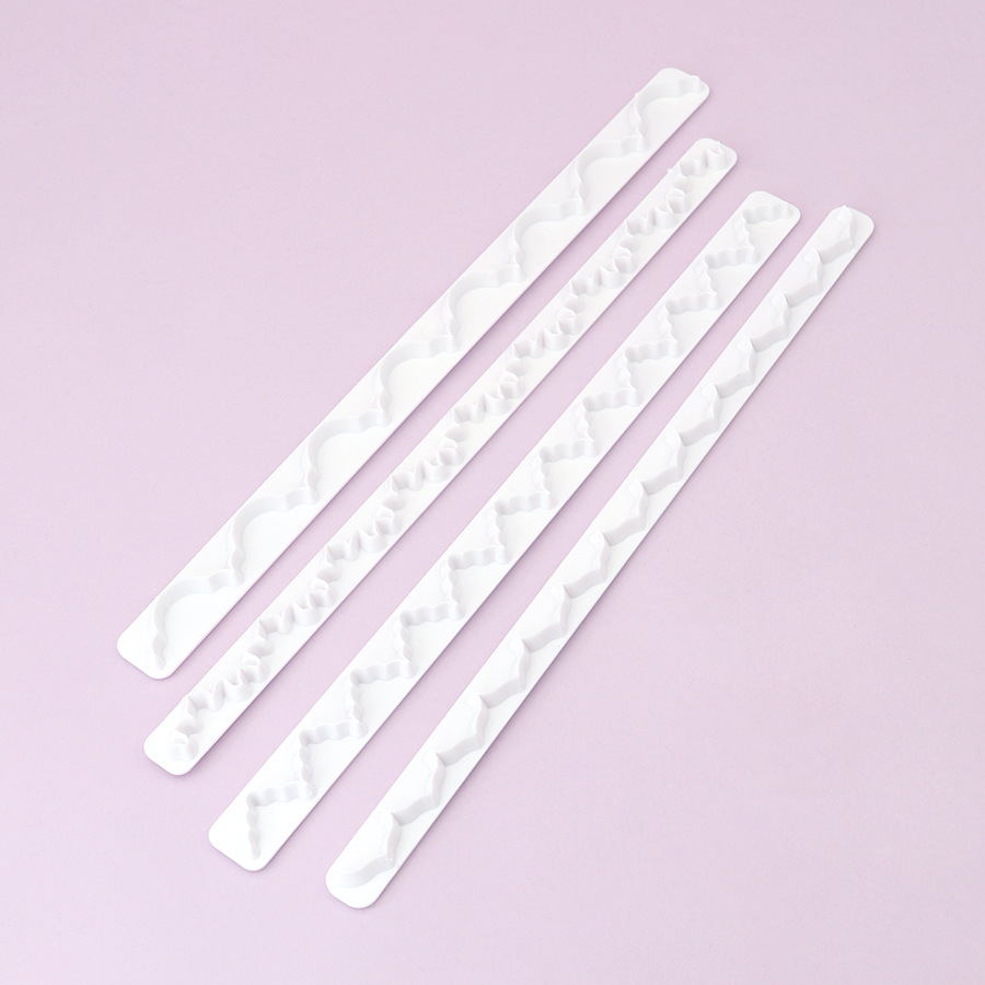 4 unids falda repujado tira cocina herramientas decoración de la torta DIY cookie molde en stock y entrega rápida